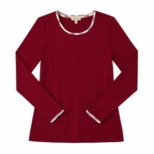 Burberry London Burgundy Long Sleeve Top - Size M